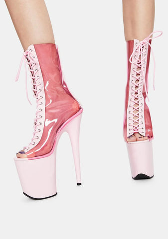 Pink Flamingo-800-34 Lace Up Heels