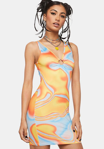 Love To Love Ya Swirl Print Mini Dress