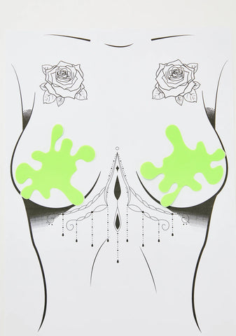 Green Splat UV Reactive Pasties