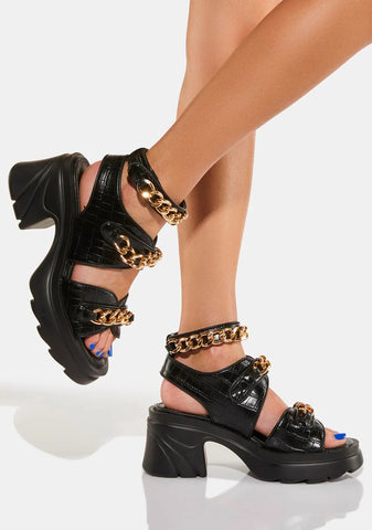 Black Seema Sandals