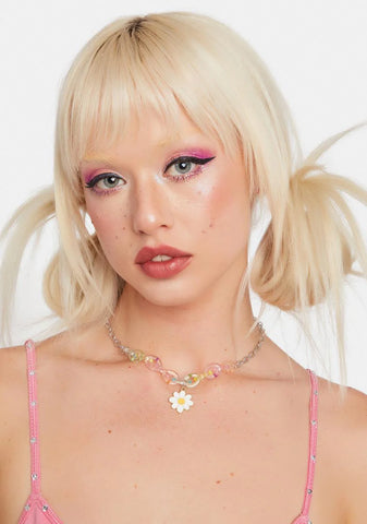 Daisy Chained Flower Chain Necklace