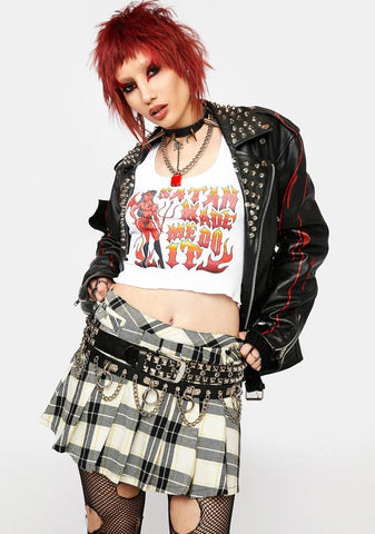 Crime Time Plaid Mini Skirt