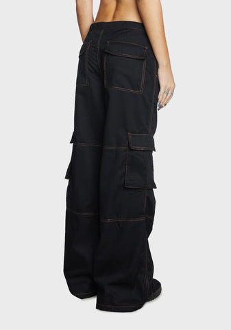 Saul Cargo Trousers - Black