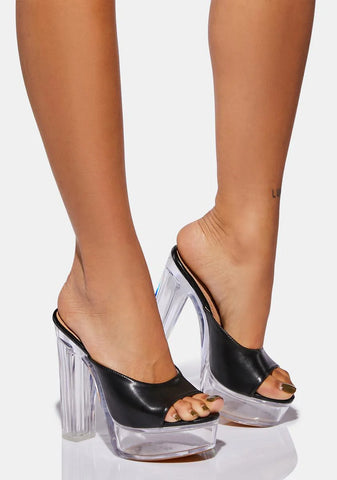 Black Dreamful Platform Heels