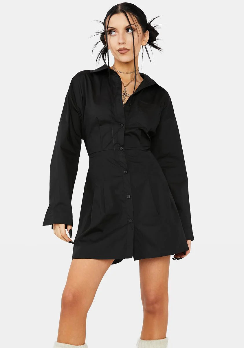Midnight Can't Compare A-Line Shirt Dress