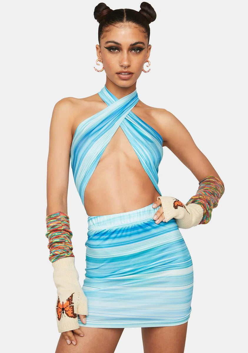 Surf And Turf Halter Dress