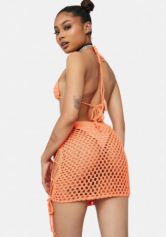 Tangerine Take The Leap Crochet Set