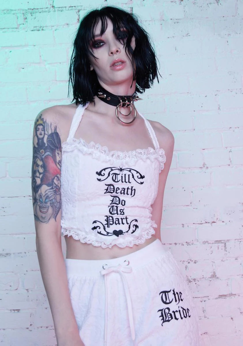 Death Do Us Part Velour Corset Top
