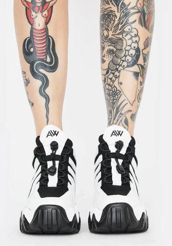 Black Chevron Blackberry Platform Sneakers