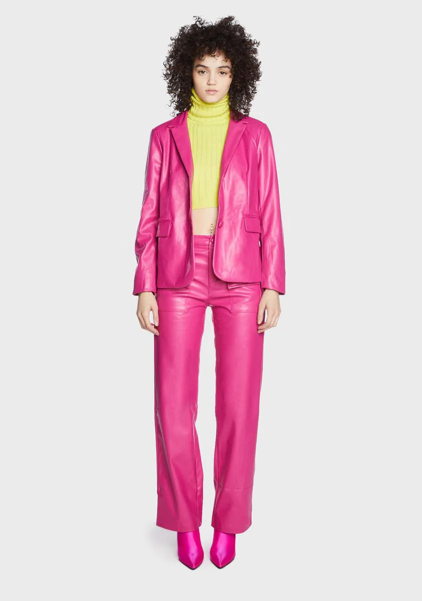 Major Purr Vegan Leather Blazer