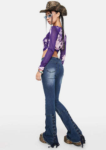 Call Their Bluff Flared Jeans