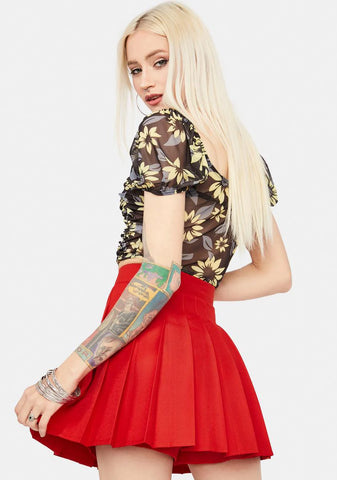 Scarlet Just Like Candy Pleated Skirt