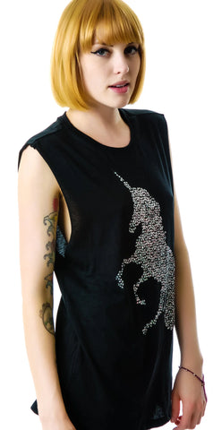 Unicorn Sparkles Tank - Light Gray
