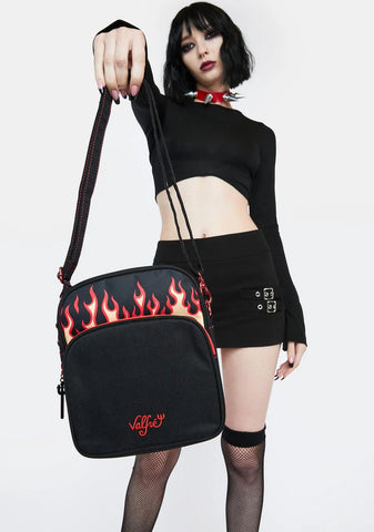 X Loungefly Fire Crossbody Passport Bag