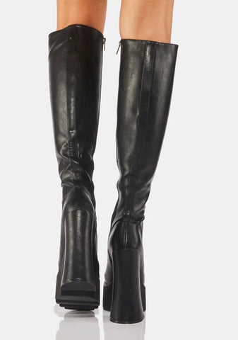 No Promises Chunky Platform Knee High Boots