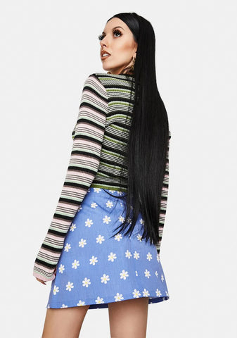 Back To The 70s Floral Mini Skirt