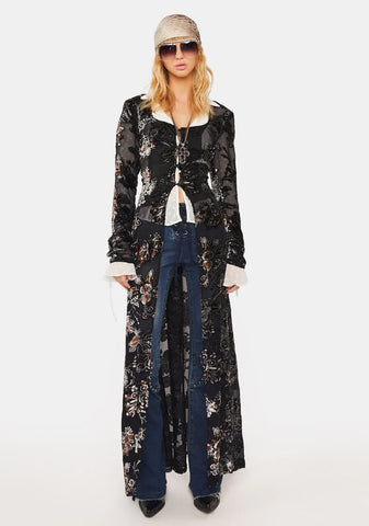Midnight Lean On Me Velvet Duster