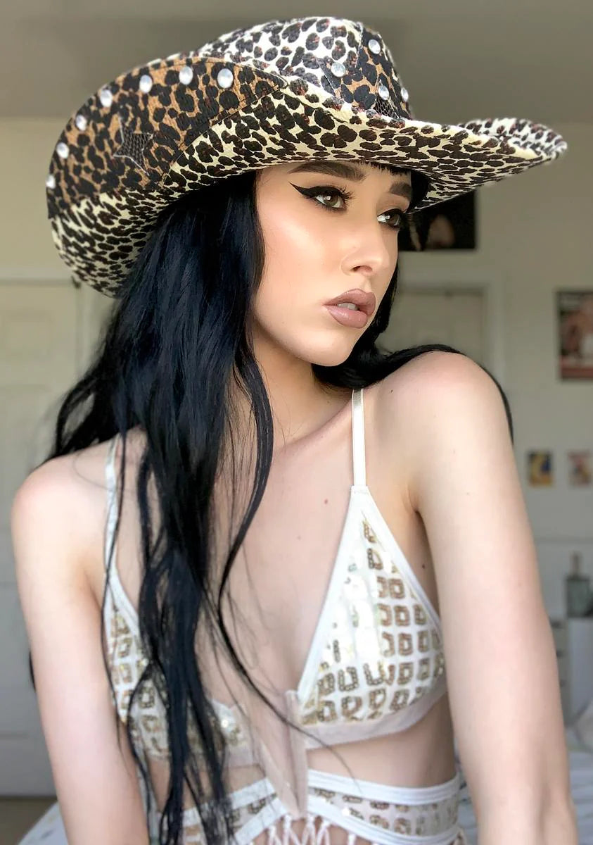 Diva Down Under Leopard Cowboy Hat