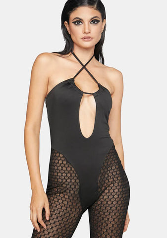 Midnight Aerobics Club Halter Jumpsuit