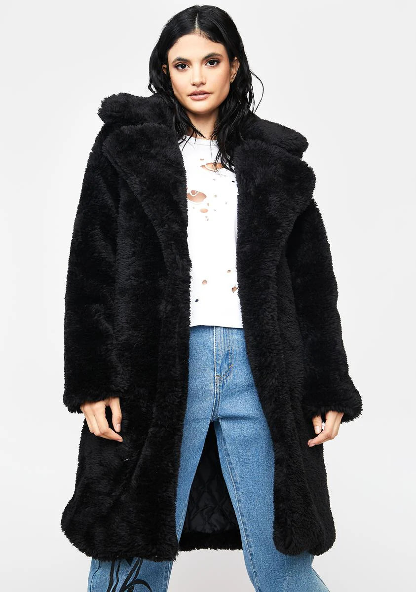 Midnight Leading You On Faux Fur Coat