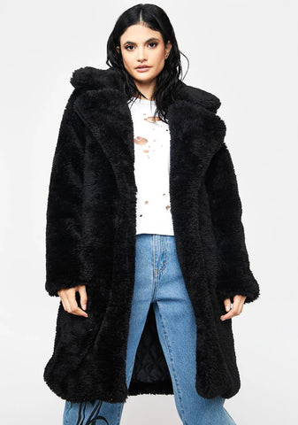 Midnight Leading You On Faux Fur Coat
