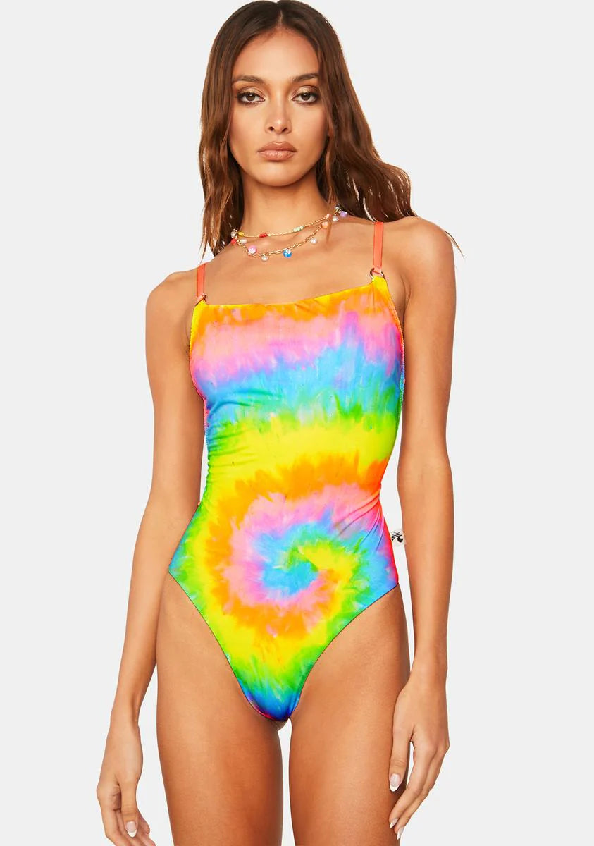 Painted Tie Dye One-Piece Swimsuit