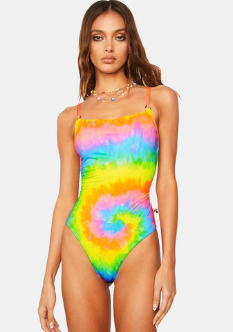 Painted Tie Dye One-Piece Swimsuit