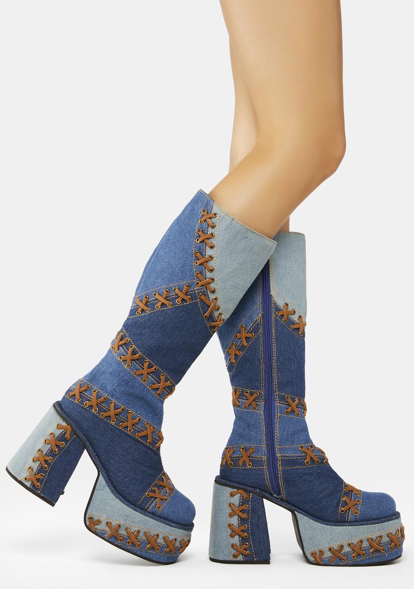 Meet Me In Milan Denim Boots