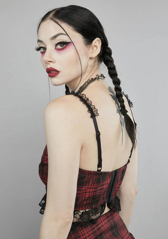 Devious Charm School Dropout Plaid Cami