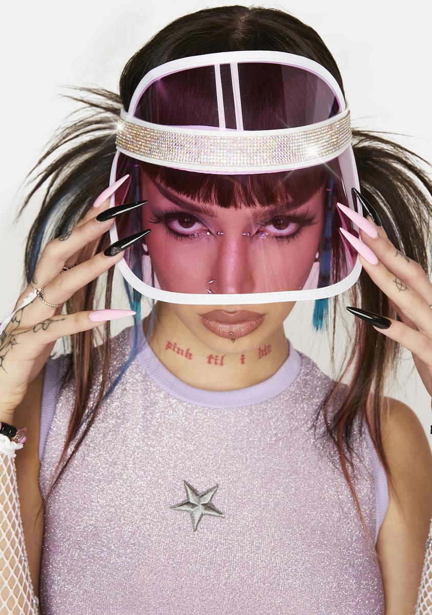 Diva Spill The Glitter Rhinestone Visor