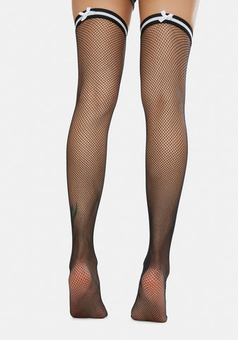 Win Or Lose Fishnet Thigh Highs