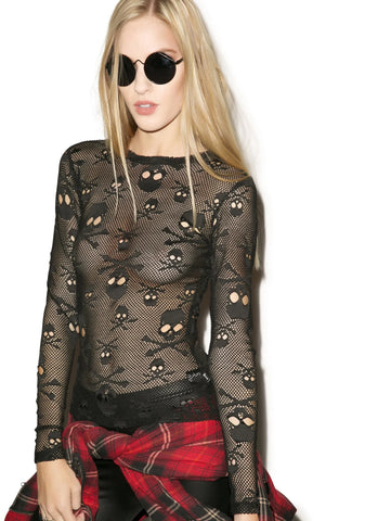 Holey Net Long Sleeve Shirt