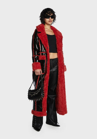 Lauder Red Shearling Coat