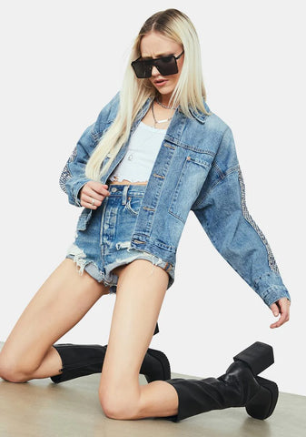 Star Of The Show Sequin Denim Jacket