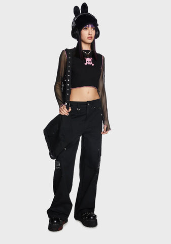 Riot Fishnet Sleeve Top