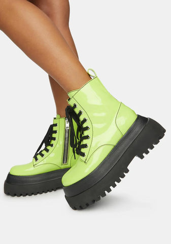 What A Trip Platform Combat Boots