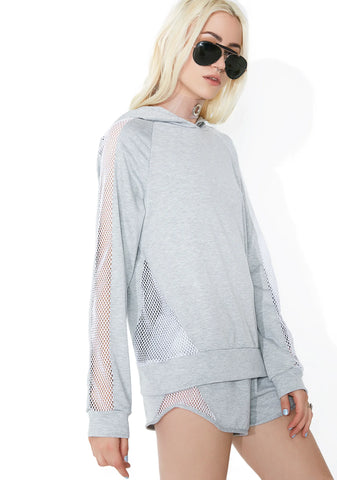 Taking Over Mesh Panel Hoodie