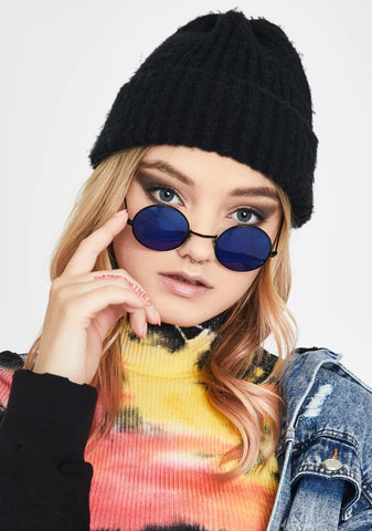 Cool Blue Rounder Sunglasses