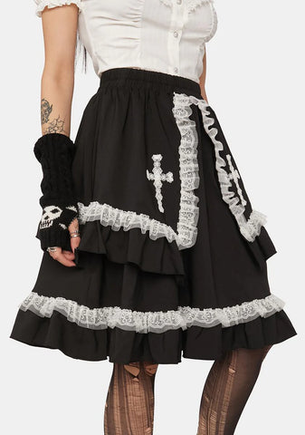 Ruffle Cross Doll Skirt
