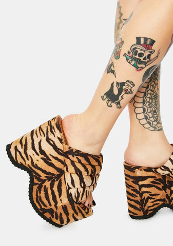 Striped Manolya Platform Sandals