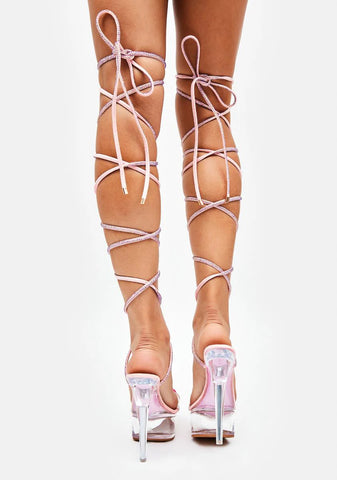 Pink Take Me Away From Here Stiletto Sandals