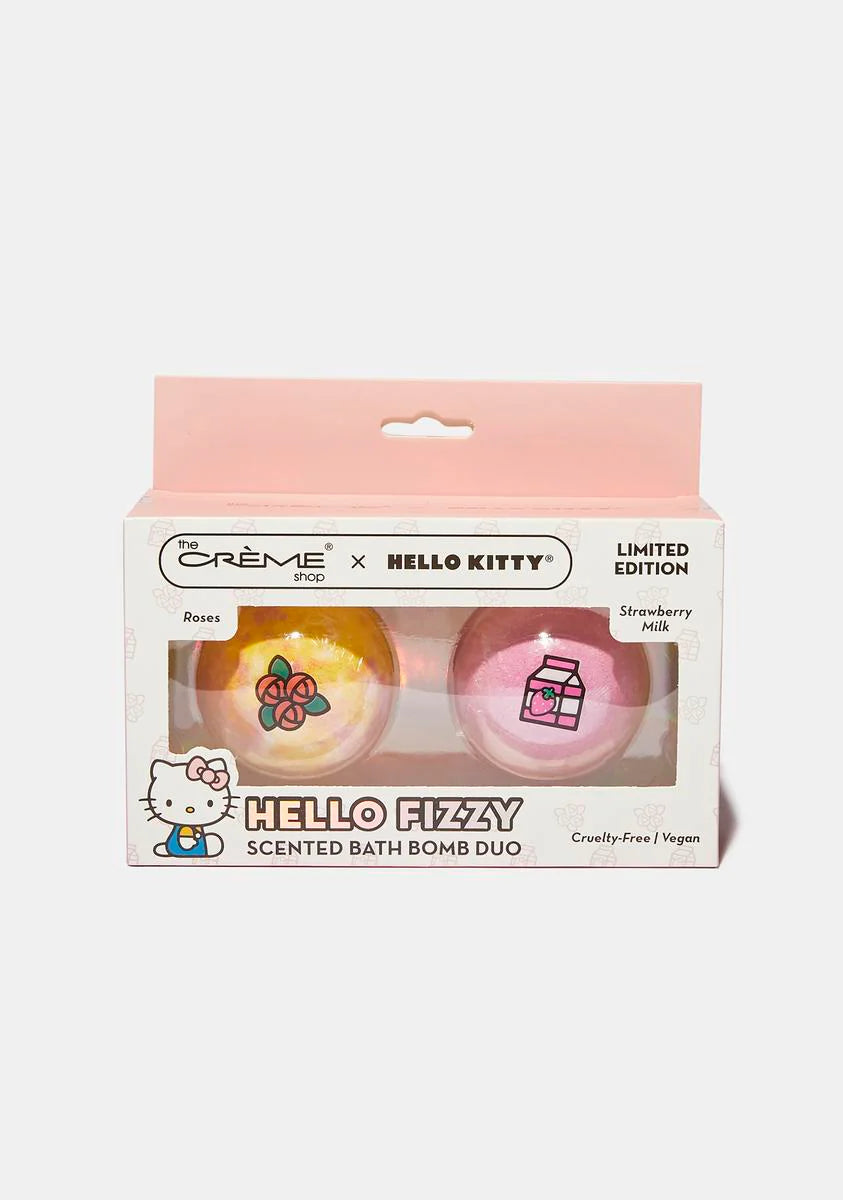 Hello Kitty Hello Fizzy Scented Bath Bomb Duo Roses & Strawberry Milk