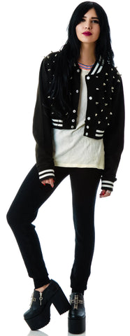 The  Margot Studded Crop Bomber