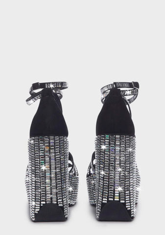 Rosalia Platform Sparkle Wedges