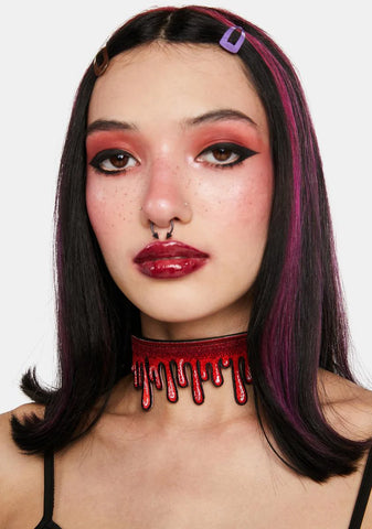 Dripping Blood Choker Necklace