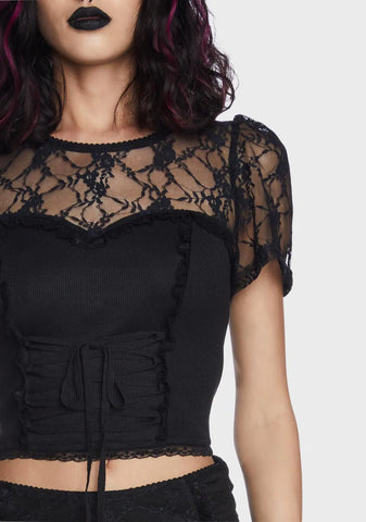 Don't Feel Lonely Ribbed Crop Top