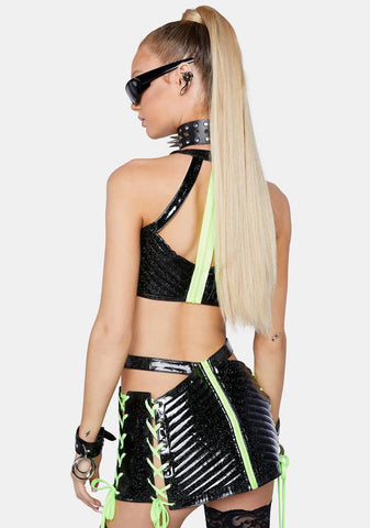 Onyx Rude Awakening Glitter Mini Skirt