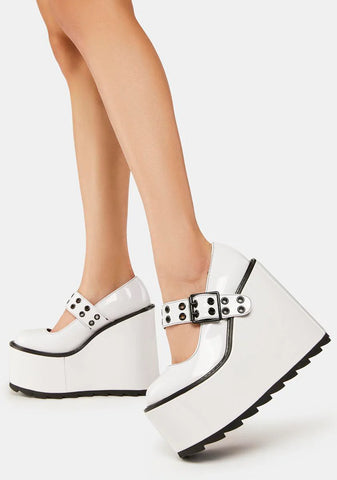 White Dune Platform Mary Janes