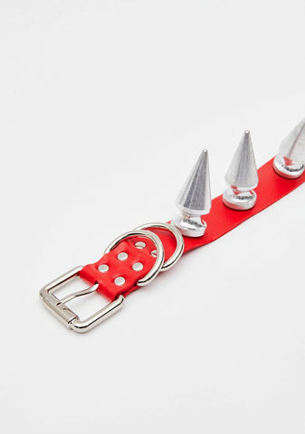 Red Bowser Spiked Collar
