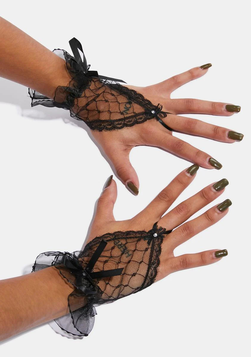 Midnight Make A Wish Sheer Gloves